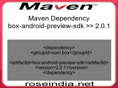 Maven dependency of box-android-preview-sdk version 2.0.1