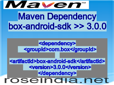 Maven dependency of box-android-sdk version 3.0.0