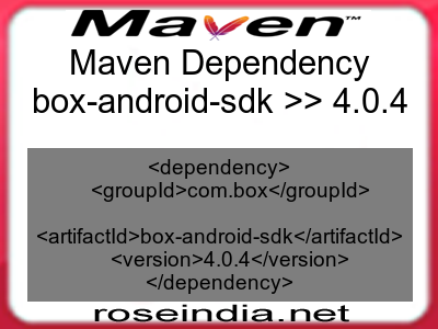 Maven dependency of box-android-sdk version 4.0.4