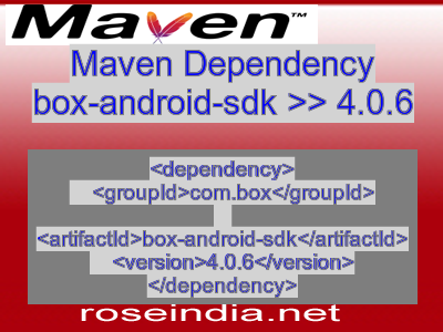 Maven dependency of box-android-sdk version 4.0.6