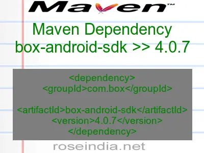 Maven dependency of box-android-sdk version 4.0.7