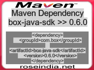 Maven dependency of box-java-sdk version 0.6.0