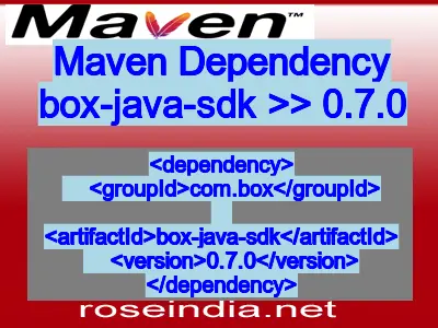 Maven dependency of box-java-sdk version 0.7.0