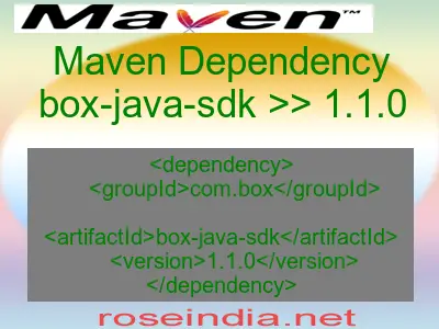 Maven dependency of box-java-sdk version 1.1.0