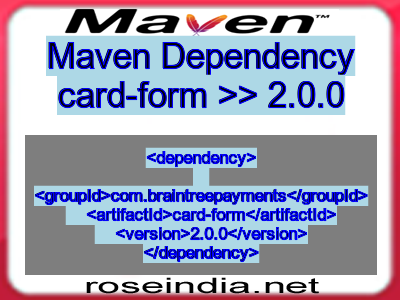 Maven dependency of card-form version 2.0.0