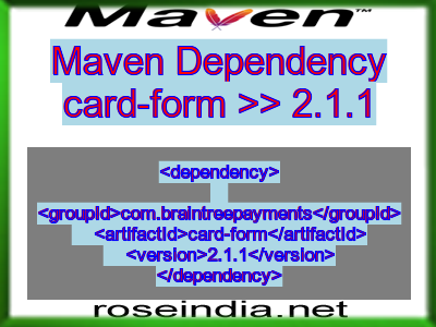 Maven dependency of card-form version 2.1.1