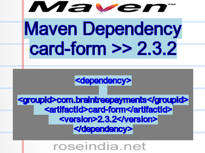 Maven dependency of card-form version 2.3.2