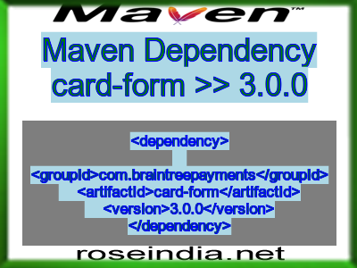 Maven dependency of card-form version 3.0.0