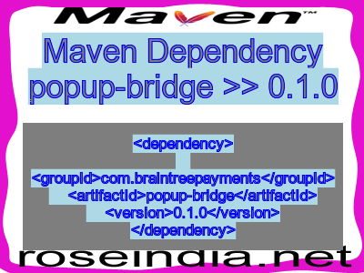 Maven dependency of popup-bridge version 0.1.0