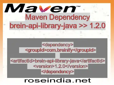 Maven dependency of brein-api-library-java version 1.2.0