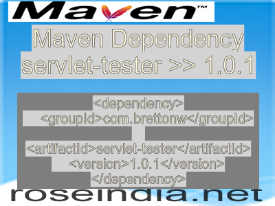 Maven dependency of servlet-tester version 1.0.1
