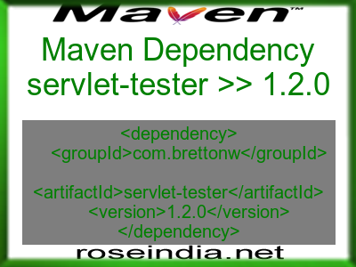 Maven dependency of servlet-tester version 1.2.0