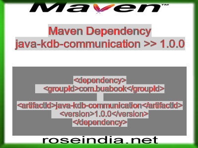 Maven dependency of java-kdb-communication version 1.0.0