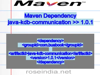 Maven dependency of java-kdb-communication version 1.0.1