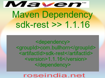 Maven dependency of sdk-rest version 1.1.16