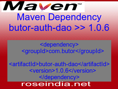 Maven dependency of butor-auth-dao version 1.0.6
