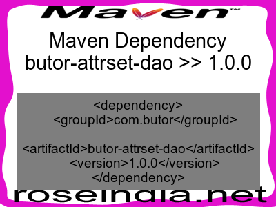 Maven dependency of butor-attrset-dao version 1.0.0