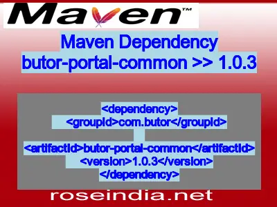 Maven dependency of butor-portal-common version 1.0.3