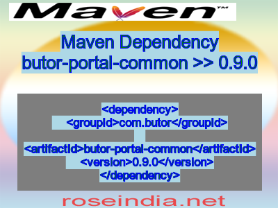 Maven dependency of butor-portal-common version 0.9.0