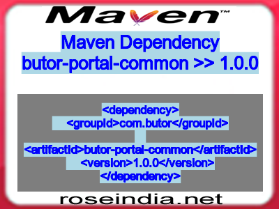 Maven dependency of butor-portal-common version 1.0.0