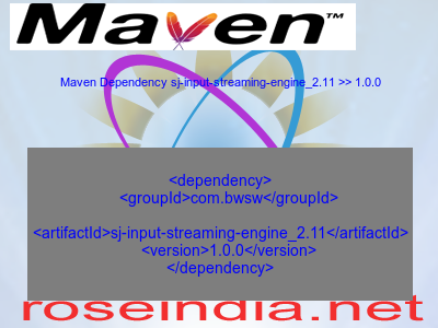 Maven dependency of sj-input-streaming-engine_2.11 version 1.0.0