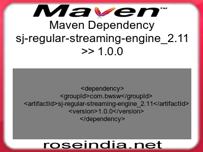 Maven dependency of sj-regular-streaming-engine_2.11 version 1.0.0