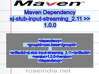 Maven dependency of sj-stub-input-streaming_2.11 version 1.0.0