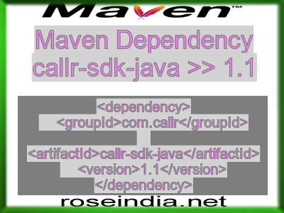 Maven dependency of callr-sdk-java version 1.1