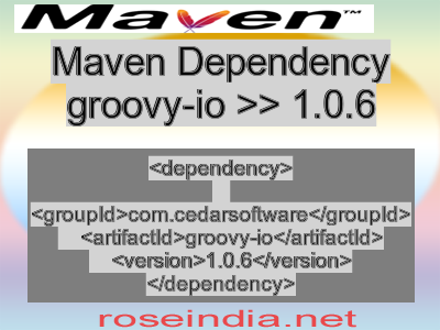 Maven dependency of groovy-io version 1.0.6