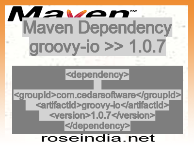 Maven dependency of groovy-io version 1.0.7