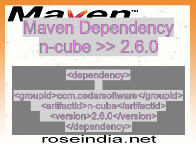 Maven dependency of n-cube version 2.6.0