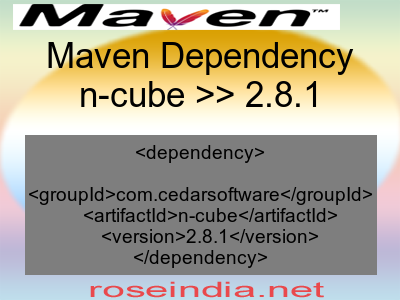 Maven dependency of n-cube version 2.8.1