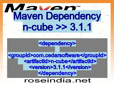 Maven dependency of n-cube version 3.1.1
