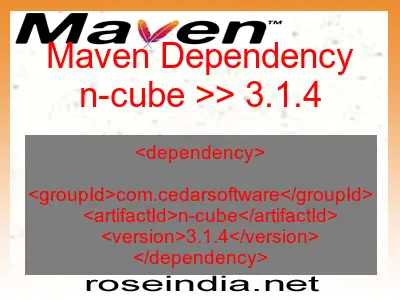 Maven dependency of n-cube version 3.1.4