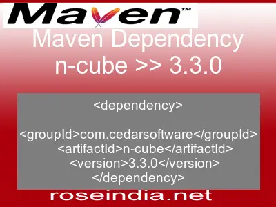 Maven dependency of n-cube version 3.3.0