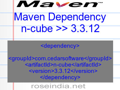 Maven dependency of n-cube version 3.3.12