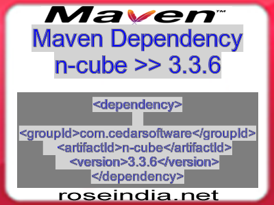 Maven dependency of n-cube version 3.3.6