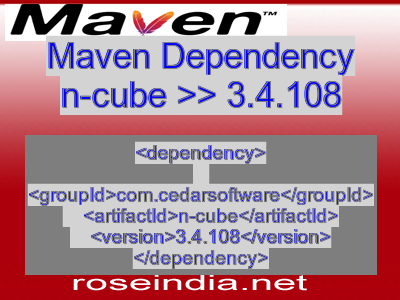 Maven dependency of n-cube version 3.4.108