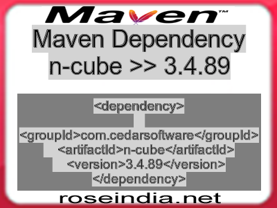 Maven dependency of n-cube version 3.4.89