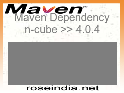 Maven dependency of n-cube version 4.0.4