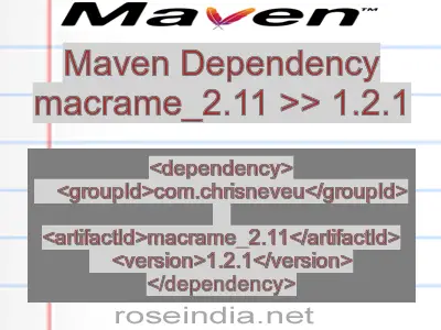 Maven dependency of macrame_2.11 version 1.2.1