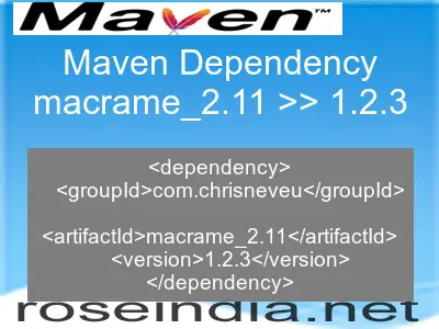 Maven dependency of macrame_2.11 version 1.2.3