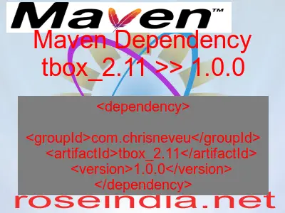 Maven dependency of tbox_2.11 version 1.0.0