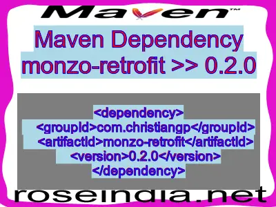 Maven dependency of monzo-retrofit version 0.2.0