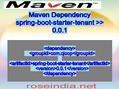 Maven dependency of spring-boot-starter-tenant version 0.0.1