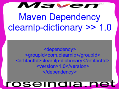 Maven dependency of clearnlp-dictionary version 1.0