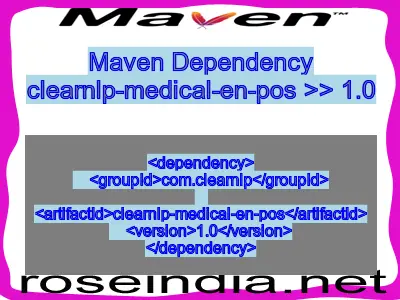 Maven dependency of clearnlp-medical-en-pos version 1.0