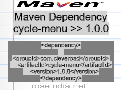 Maven dependency of cycle-menu version 1.0.0