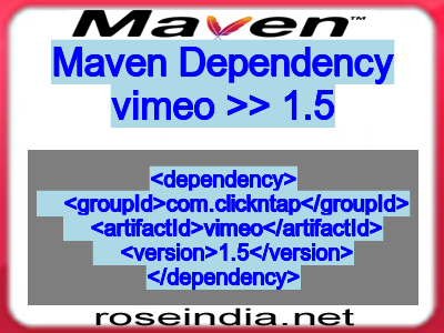 Maven dependency of vimeo version 1.5
