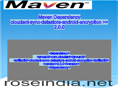 Maven dependency of cloudant-sync-datastore-android-encryption version 2.0.0